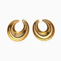 Серьги металл &laquo;Кольца&raquo;, полумесяц, цвет золото