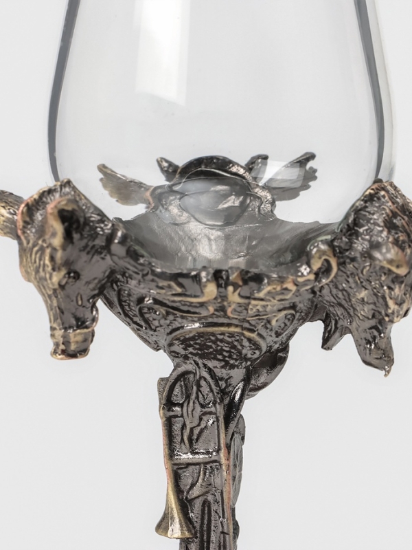 Рюмки для водки "Трофей", подарочный набор на 3 персоны, рюмка 50 мл, бронза