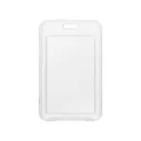 Бейдж вертикальный Calligrata, без держателя, внешний размер 110&times;70 мм, внутренний размер 85&times;54 мм, пластик, софт-тач, прозрачный