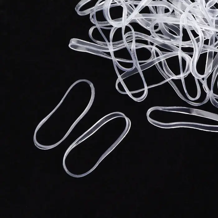 Силиконовые резинки для волос, набор - 680 (&plusmn;30) шт., d=2 см, 50 г, цвет прозрачный
