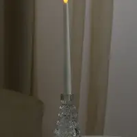 Стеклянный подсвечник на 1 свечу &laquo;Ёлочка&raquo;, прозрачный, d=2 см, 8.5&times;8.5&times;13.5 см