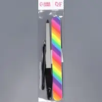 Набор маникюрный, 3 предмета, чёрный, разноцветный