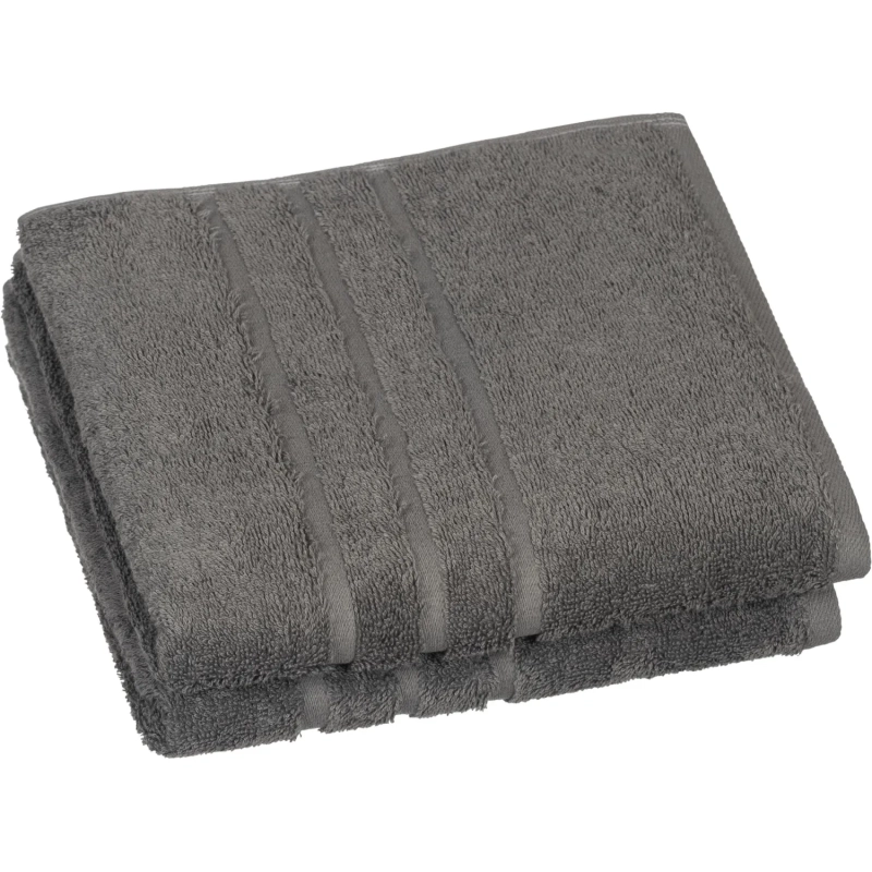 Полотенце махровое Luscan/бордюр 500г/м2, 50х90, серый, 2 шт/уп