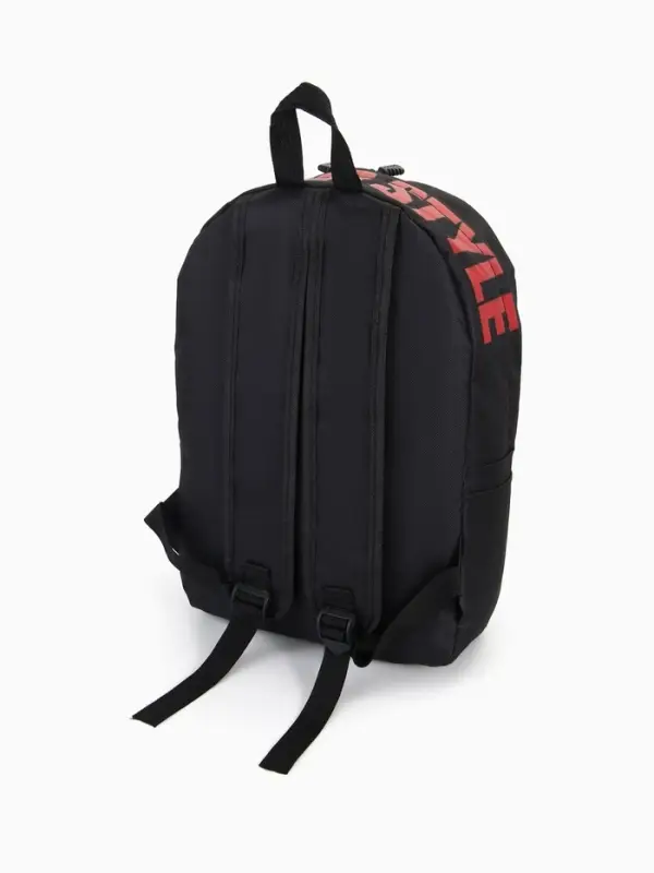 Рюкзак молодёжный на молнии, с карманами, размер 27&times;10&times;37.5 см, чёрный