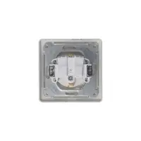 GLOSSA розетка с заземлением со шторками с крышкой в сборе IP44 платина