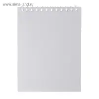 Блокнот А6, 40 листов, в клетку, на гребне, METALLIC "Белый", обложка бумвинил, блок офсет