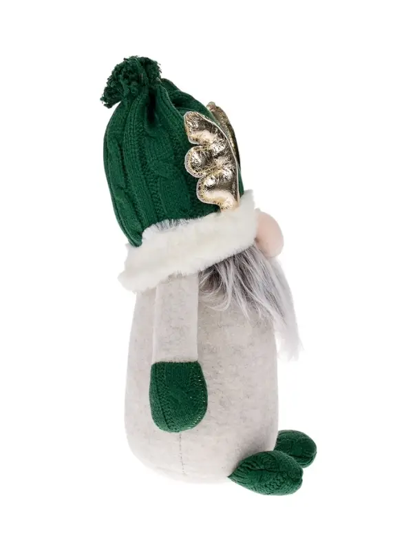 Фигура текстиль «Гном лосяш в зелёном» 33×12×18 см, 1 LED, от батареек AG13×3, свечение тёплое белое