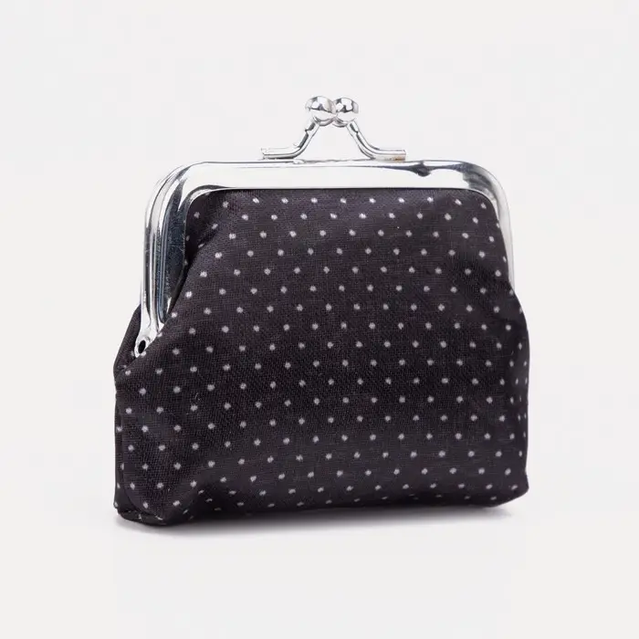 Кошелёк женский на фермуаре, цвет чёрный