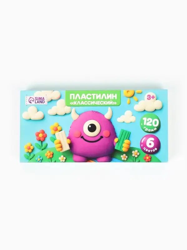 Пластилин 6 цветов, 120 г Буки Бяки