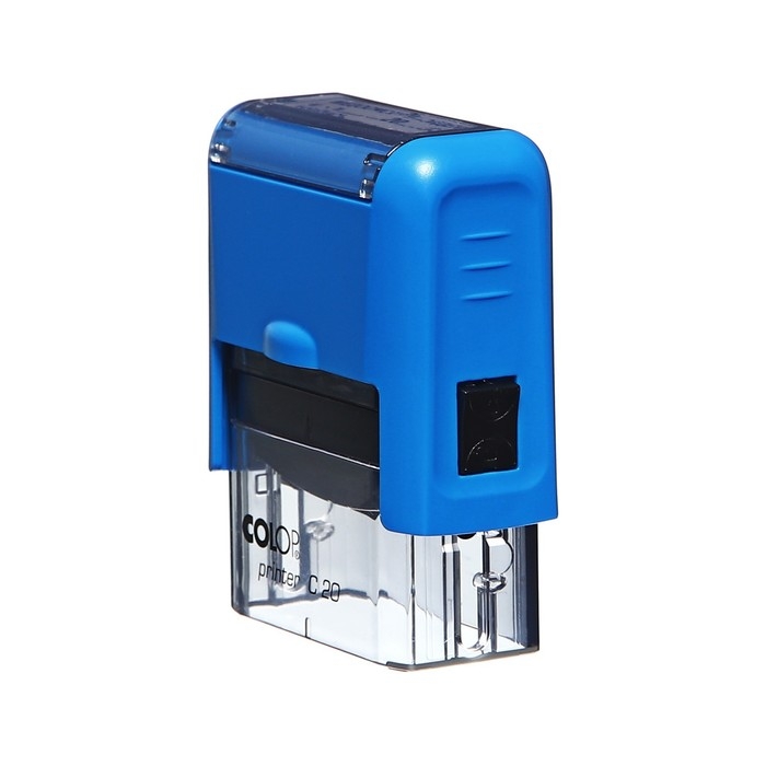 Штамп автоматический "Медосмотр пройден «_» 20__г. Подпись __", 14 х 38 мм, синий