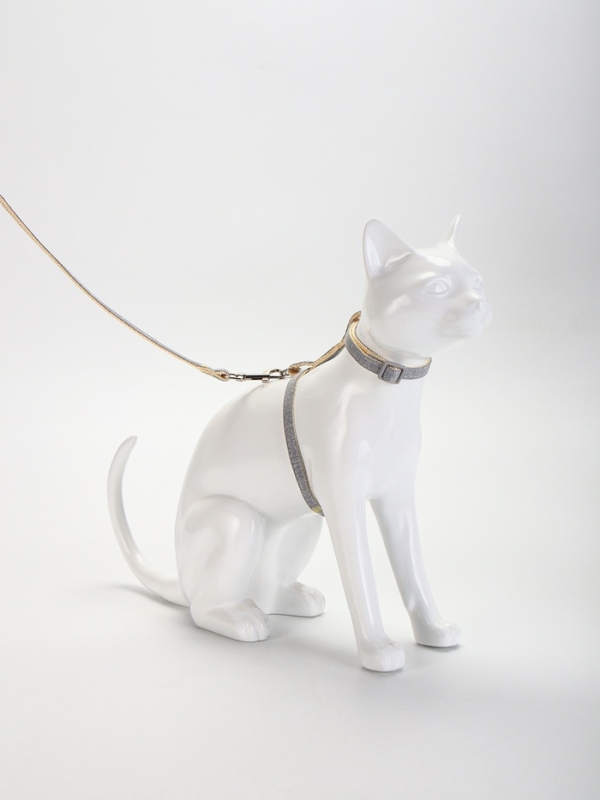 Комплект амуниции "Жаккард", поводок 120 х 1 см, серый