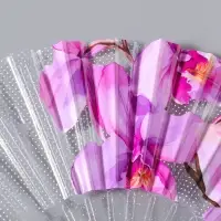 Веер складной пластик &laquo;Орхидея розовая&raquo;, блеск, 23 см