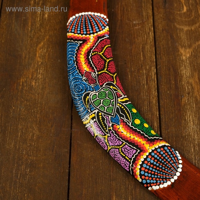 Сувенир Бумеранг  Сувенир Бумеранг "Цветная волна" 50х6х1 см