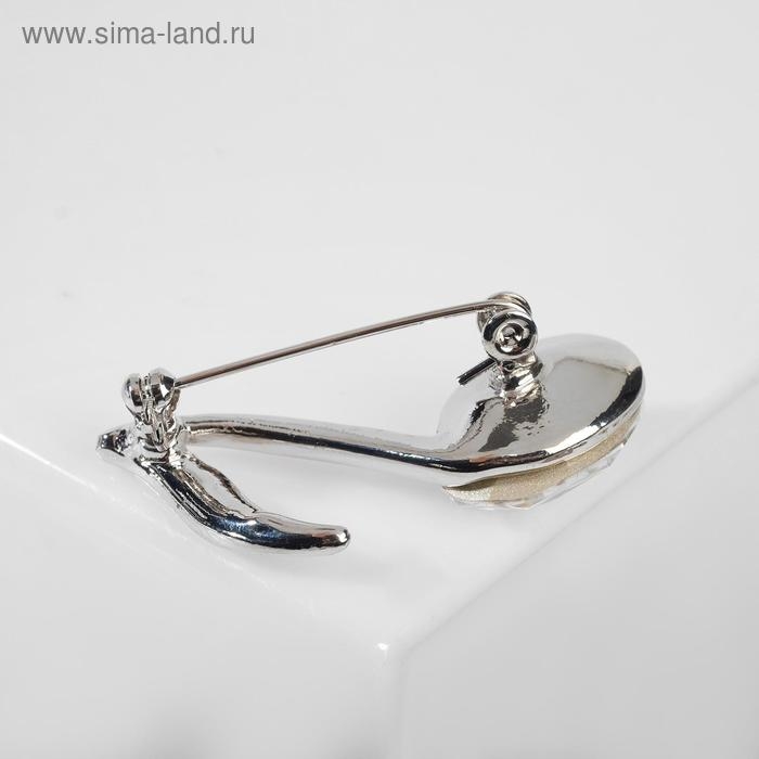 Брошь «Нота» из симфонии, цвет белый в серебре Брошь «Нота» из симфонии, цвет белый в серебре