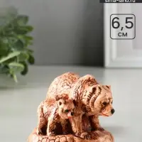 Фигурка гипс &laquo;Медведь с медвежонком&raquo;, 6.5&times;7&times;9.5 см