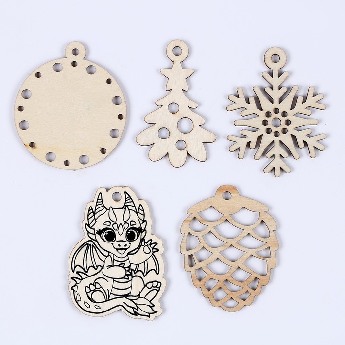 Набор для творчества «Ёлочные игрушки. Сделай сам: Дракончик» 5 шт. Набор для творчества «Ёлочные игрушки. Сделай сам: Дракончик» 5 шт.