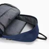 Рюкзак школьный, однотонный, USB, 1 отделение, 3 кармана, 30&times;15&times;45 см, синий