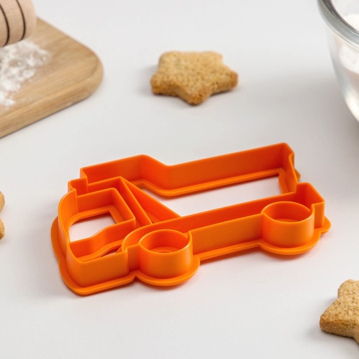 Форма для печенья «Грузовик», вырубка, штамп, 11,5×7,5×1,5 см, оранжевая
