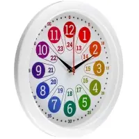 Часы настенные &laquo;Время учиться&raquo;, детские, развивающие, d=29 см, бесшумные, плавный ход, белые