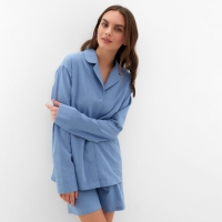 Пижама женская (рубашка и шорты) KAFTAN "Basic" р.44-46, голубой