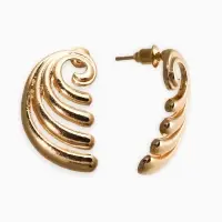 Серьги металл «Волна», цвет золото Серьги металл «Волна», цвет золото