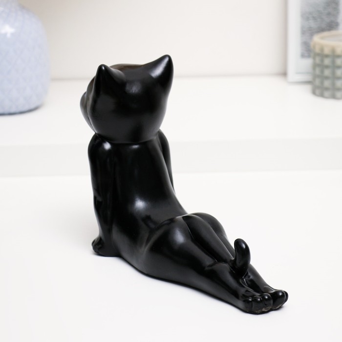 Фигура Фигура "Кот мордой вверх" черный, 17см