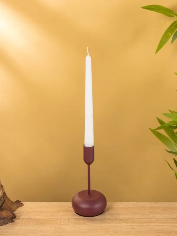 Подсвечник на 1 свечу текстурный  Подсвечник на 1 свечу текстурный "Баклажановый" 8х8х15,5 см