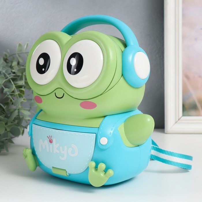 Копилка пластик Копилка пластик "Рюкзак Лягуха" кодовый замок, звук АА 25х14х18,5 см