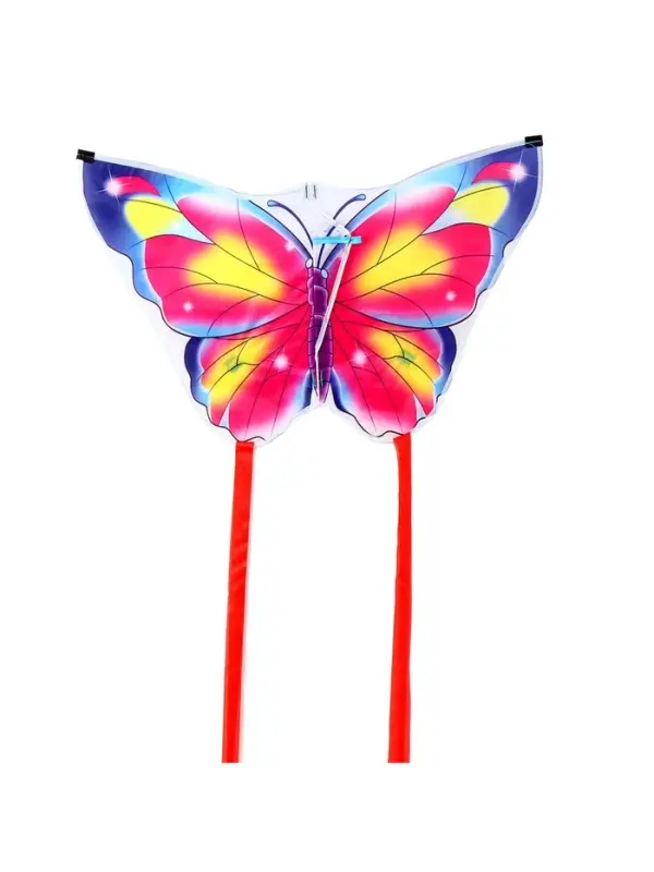 Воздушный змей &laquo;Бабочка&raquo;, с леской, розовый