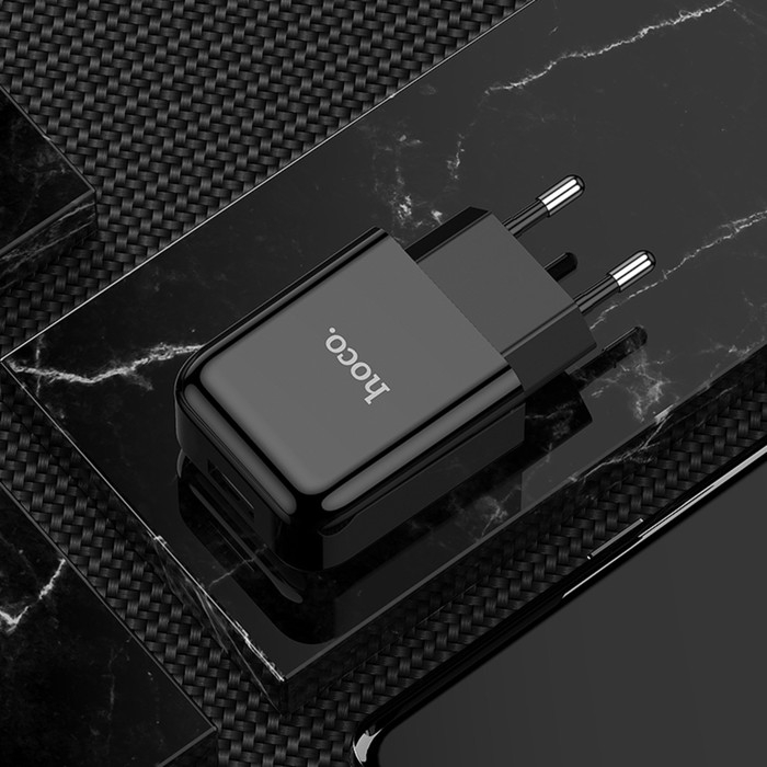 Сетевое зарядное устройство Hoco N2, USB - 2.1 А, черный Сетевое зарядное устройство Hoco N2, USB - 2.1 А, черный