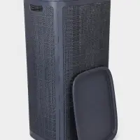 Плетёная корзина для белья с крышкой "Лён" 100л 43×32×80см, цвет графит Плетёная корзина для белья с крышкой "Лён" 100л 43×32×80см, цвет графит