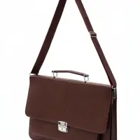 Портфель с ремнём, 38&times;6&times;27 см, коричневый