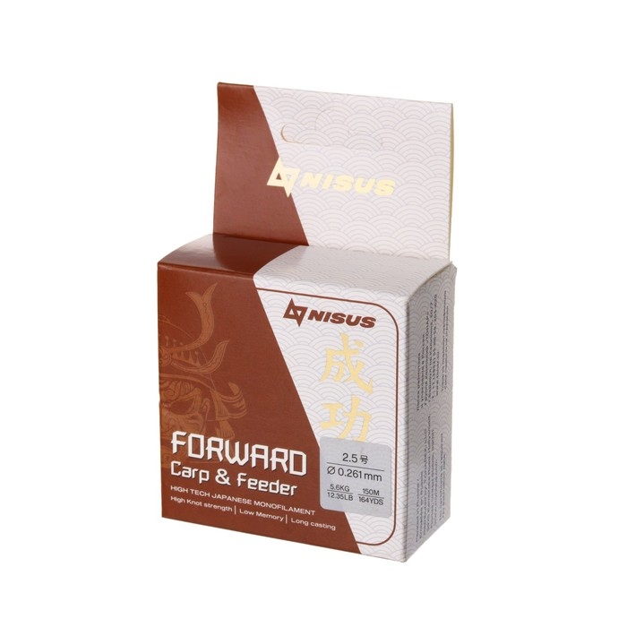 Леска NISUS FORWARD Carp & Feeder, диаметр 0.261 мм, тест 5.6 кг, 150 м, коричневая Леска NISUS FORWARD Carp & Feeder, диаметр 0.261 мм, тест 5.6 кг, 150 м, коричневая