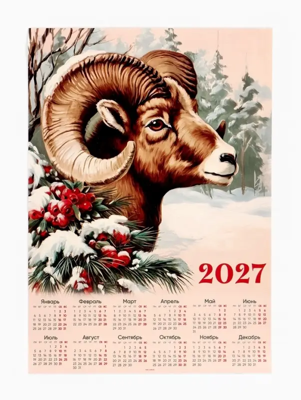 Календарь 2027, настенный, А1 &laquo;Ретро&raquo;