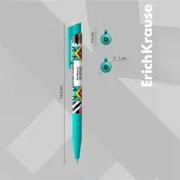 Ручка шариковая автоматическая ErichKrause ColorTouch Ornament, узел 0.7 мм, чернила синие, тонкое письмо, покрытие Soft Touch