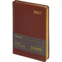 Ежедневник датированный 2027 Attache А5 168л 143x210 коричн (золотист срез)