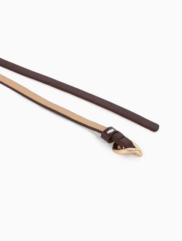 Ремень жен 01-01-01-07, Июнь2514, 1*0,3*110 см, без винта, пряж золото, затяж, корич