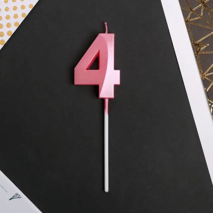 Свеча для торта, цифра «4», 11,5 х 2,3 см Свеча для торта, цифра «4», 11,5 х 2,3 см