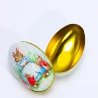 Шкатулка металлическая - яйцо &laquo;Мама-зайка с детками&raquo; 11&times;6.5&times;7 см