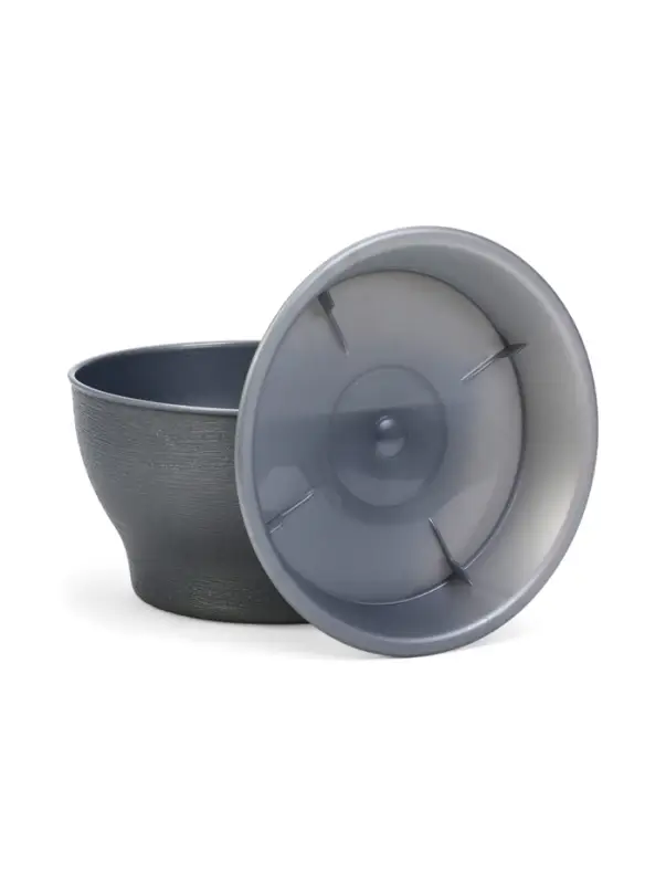 Горшок для цветов с поддоном 0,8 л d14 см h8 см "Фиалочка" серый