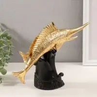 Фигурка полистоун &laquo;Меч-рыбы золотые с узорами&raquo;, 32&times;8.5&times;20 см