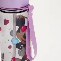 Бутылка пластиковая с трубочкой, 800 мл, фиолетовая