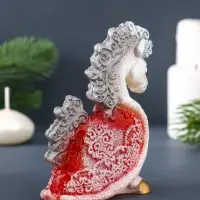 Свеча фигурная "Лошадка с попоной" 8,5х4х11 см, цв. серебро