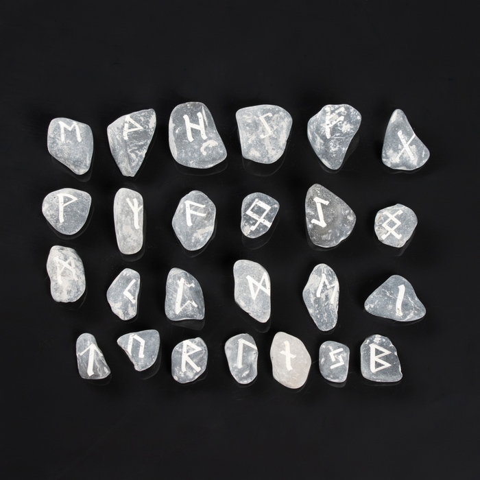 Руны для гадания "Скандинавские", 25шт, черный мрамор