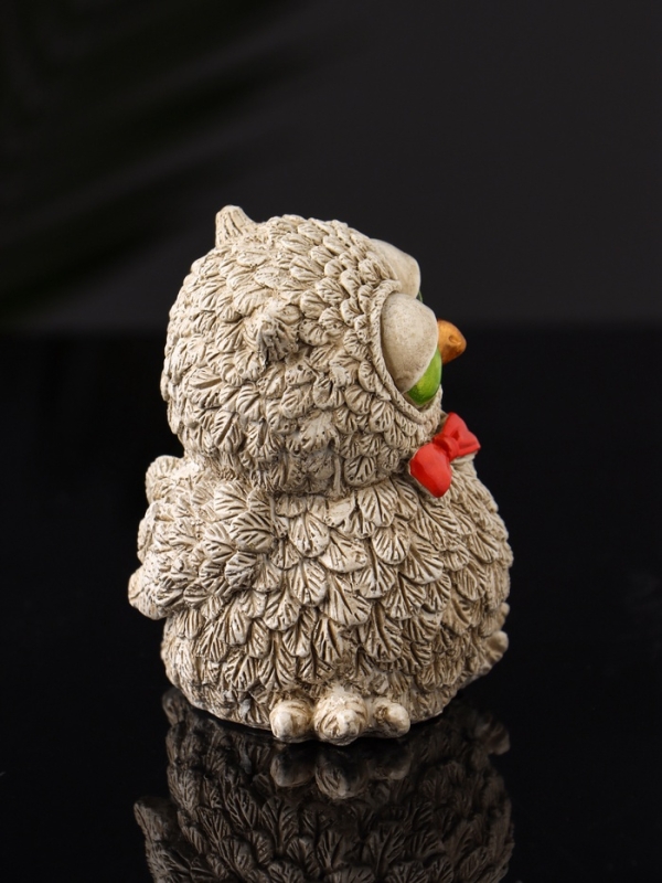 Фигура Фигура "Филин с бантом" 8х6х6,5 см, бежевый