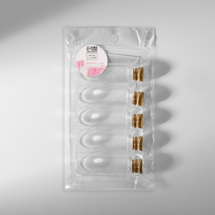 Баночки для хранения бисера, d=2.2×6 см, 5 шт.