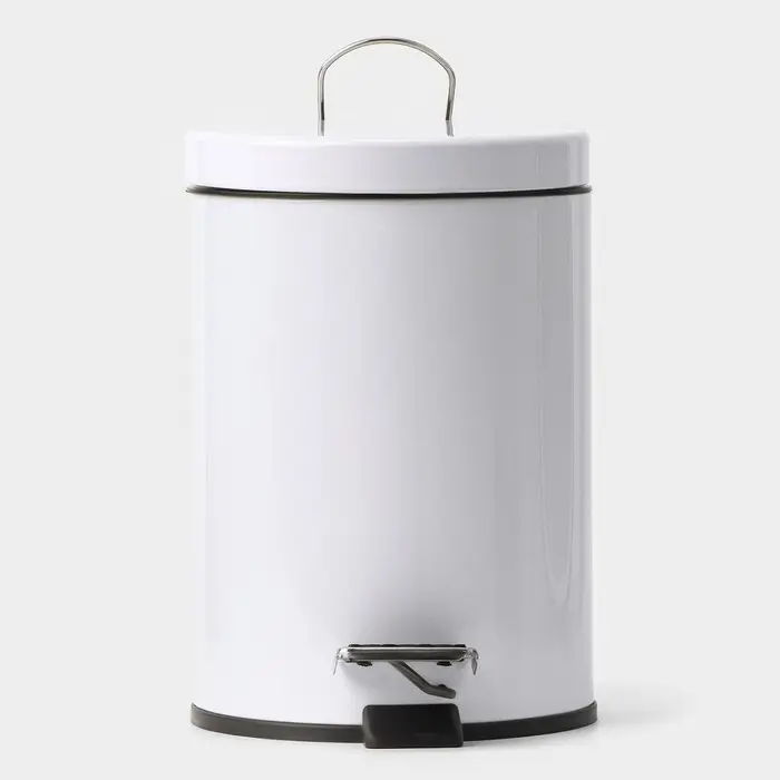 Ведро мусорное с педалью St&ouml;lz, 3 л, нержавеющая сталь, белое