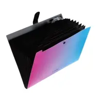 Папка А4 Radiance, 12 отделений, 600 мкм, на кнопке, розовый/голубой градиент