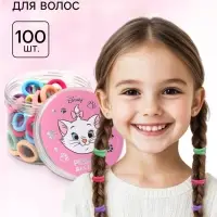 Резинки для волос в банке, 100 штук, 1.5 см, Кошечка