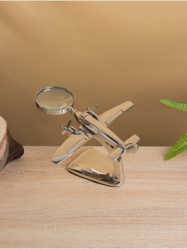 Лупа настольная  Лупа настольная "Самолёт" 15х23х12,5 см, алюминий